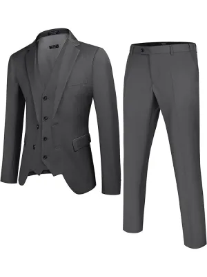 Solid Blazer Jacket Vest Pants Suits (US Only)