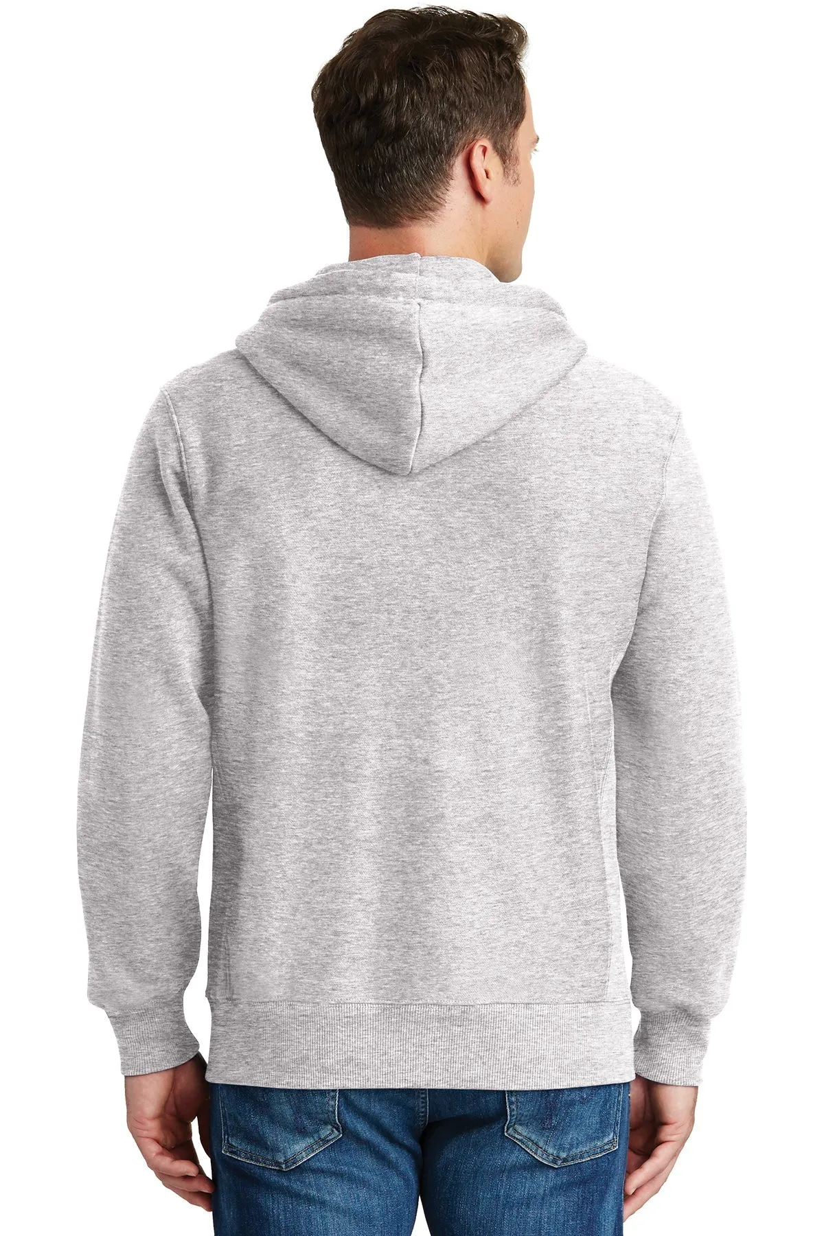 Sport-Tek Super Heavyweight Branded Full-Zip Hooded Sweatshirts, Athletic Heather