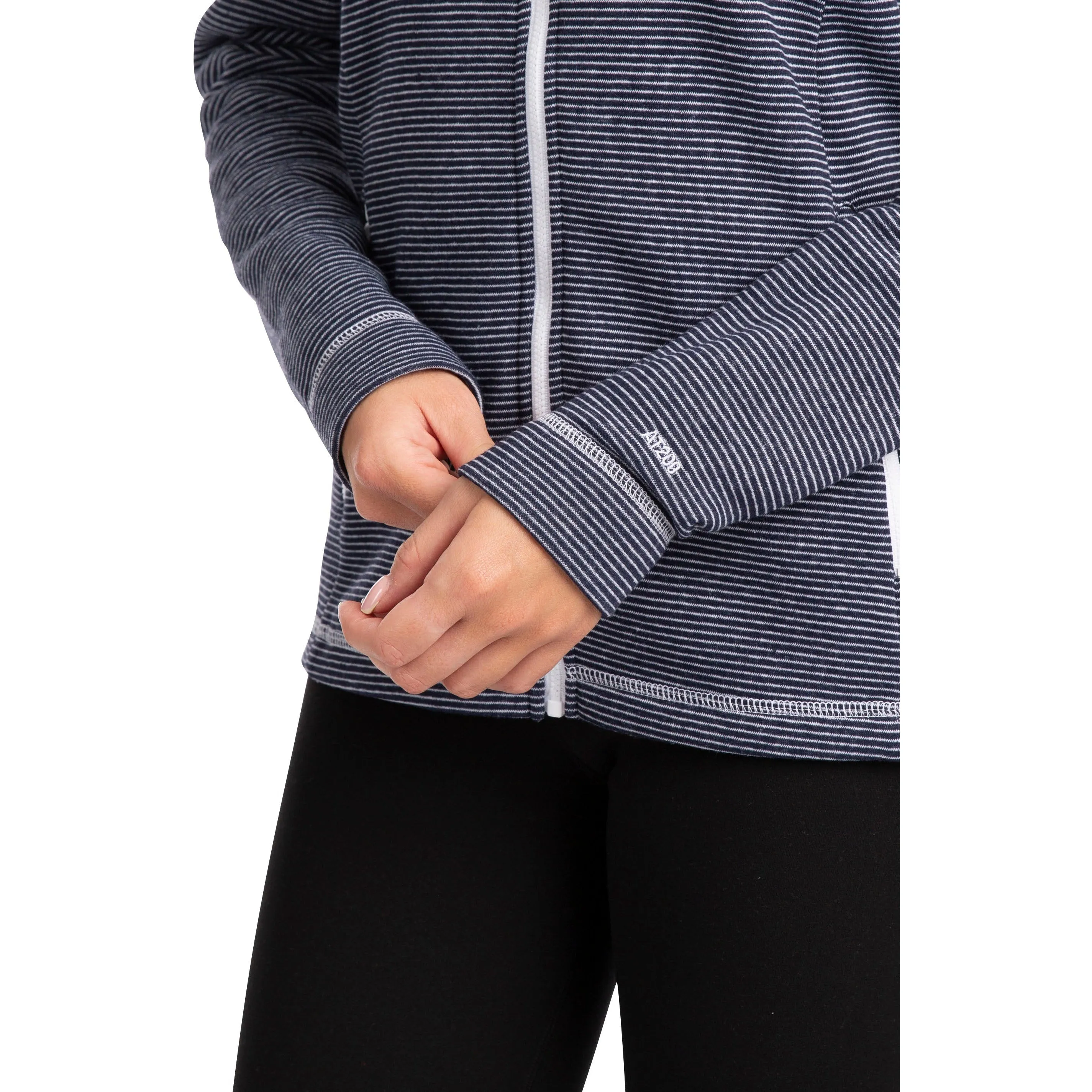 Trespass Women's Fleece Hoodie Rootless in Navy Stripe