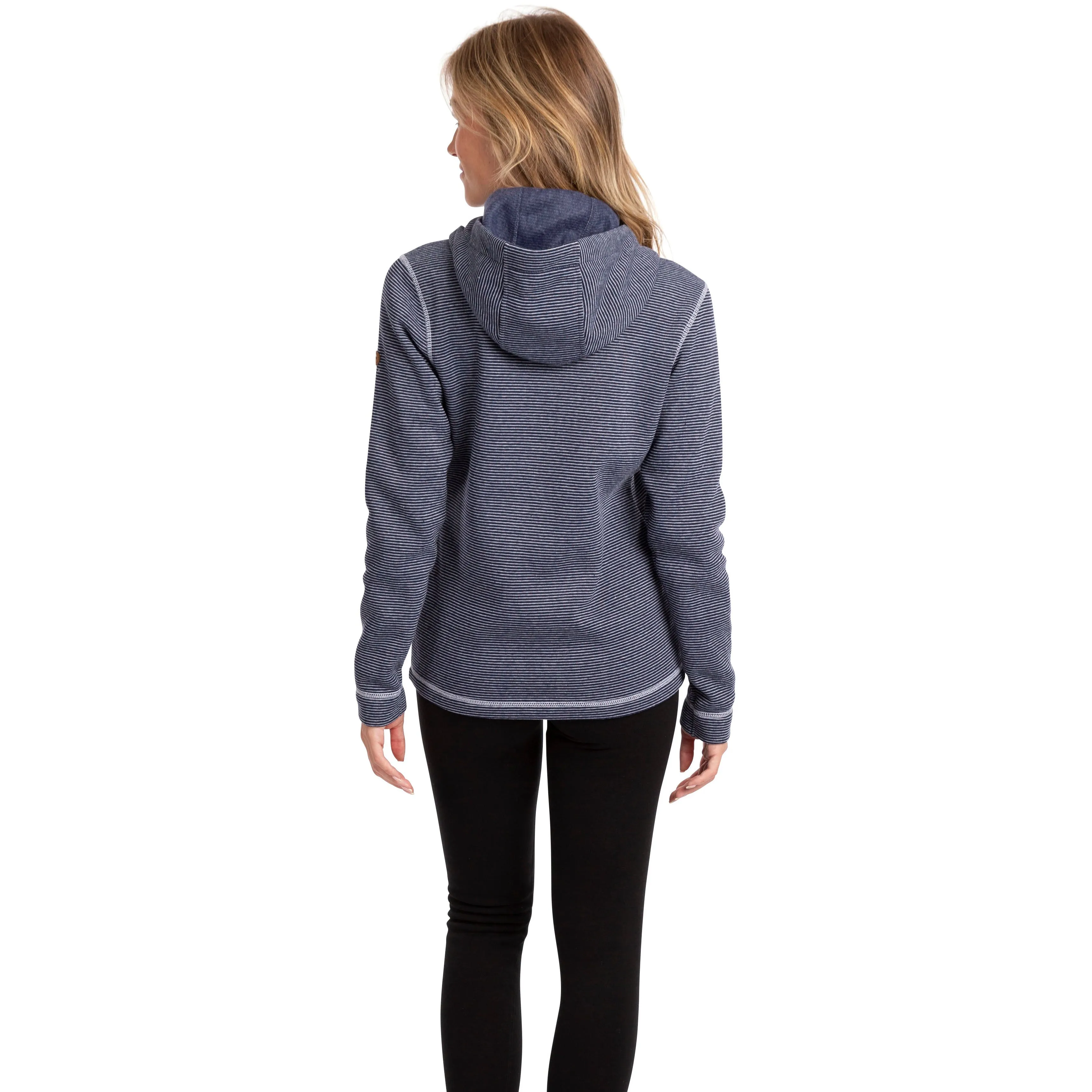 Trespass Women's Fleece Hoodie Rootless in Navy Stripe