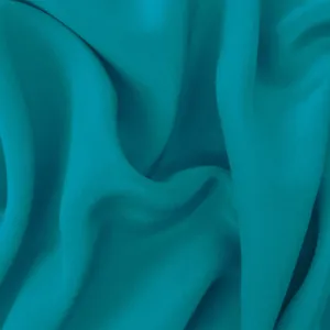 Turquoise Famous Designer Silk Crepe De Chine Woven Fabric