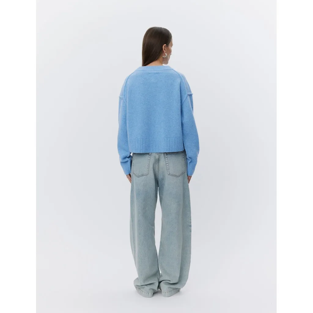 Ulrikke Blue Melange Wool Sweater.