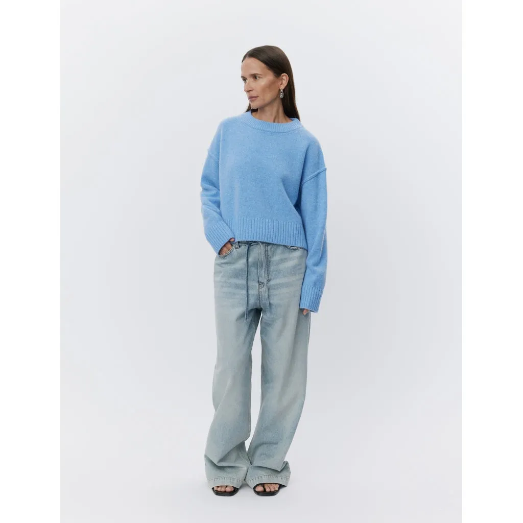 Ulrikke Blue Melange Wool Sweater.