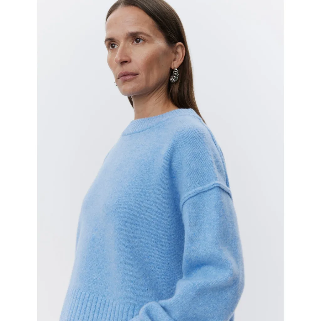 Ulrikke Blue Melange Wool Sweater.