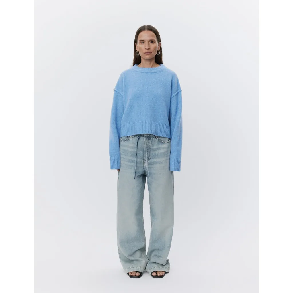 Ulrikke Blue Melange Wool Sweater.