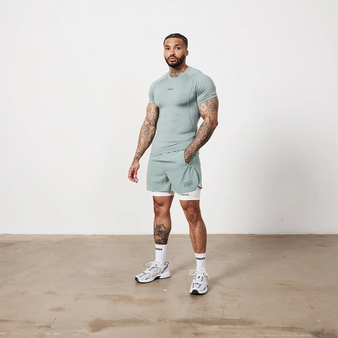 Vanquish Utility Frost Green Short Sleeve Base Layer Top