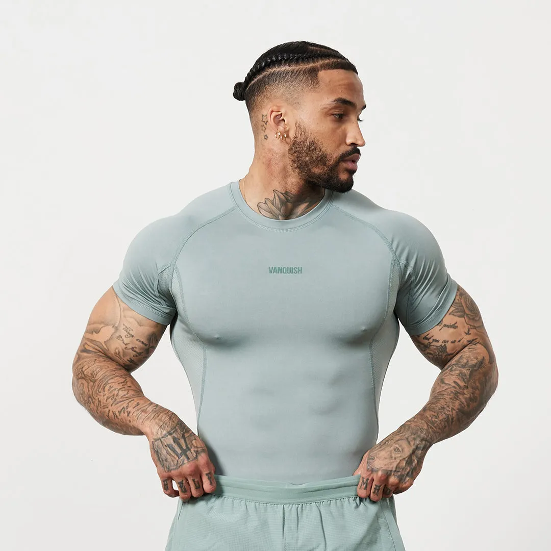 Vanquish Utility Frost Green Short Sleeve Base Layer Top