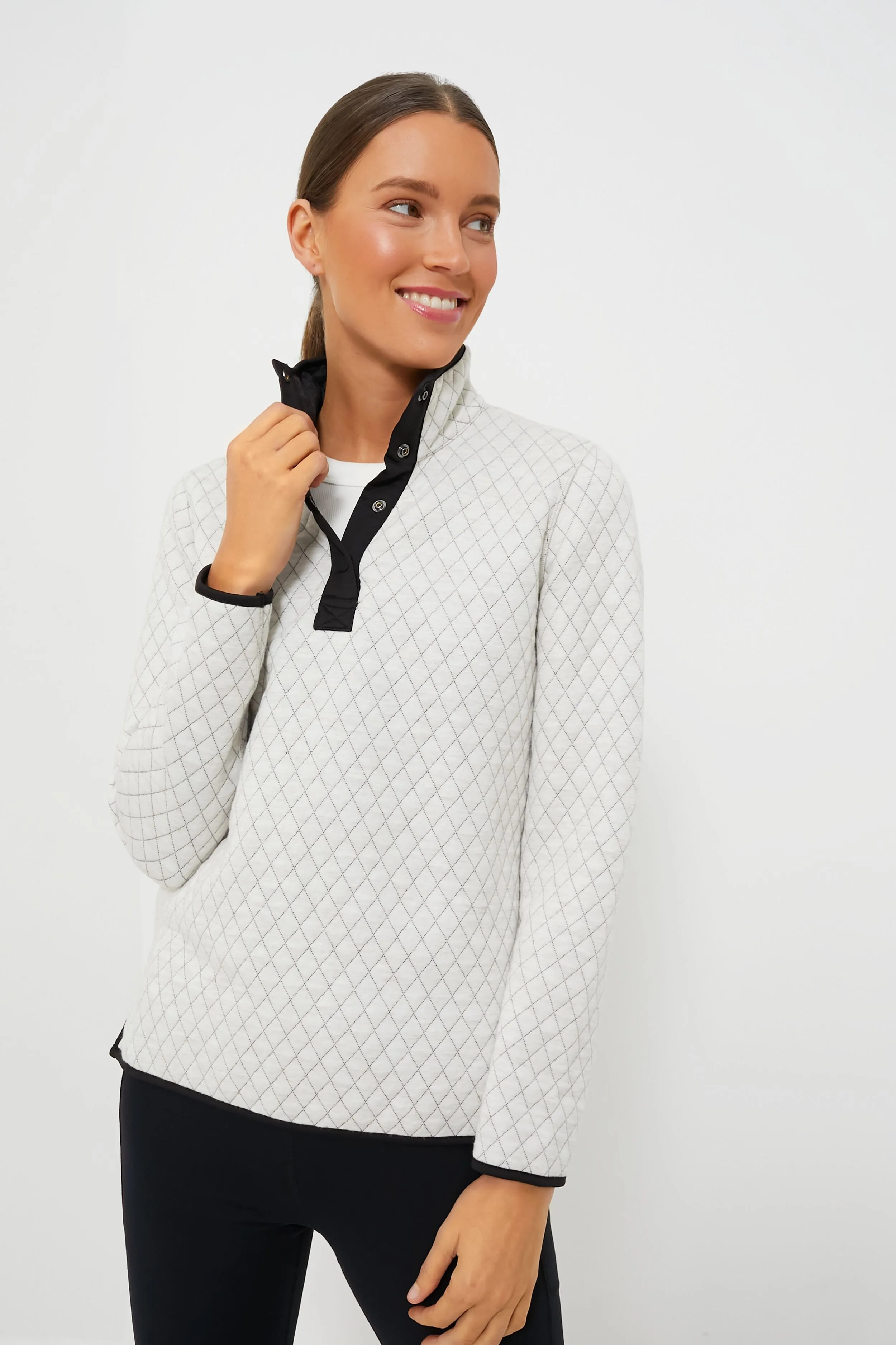 White and Black Corbet Reversible Pullover