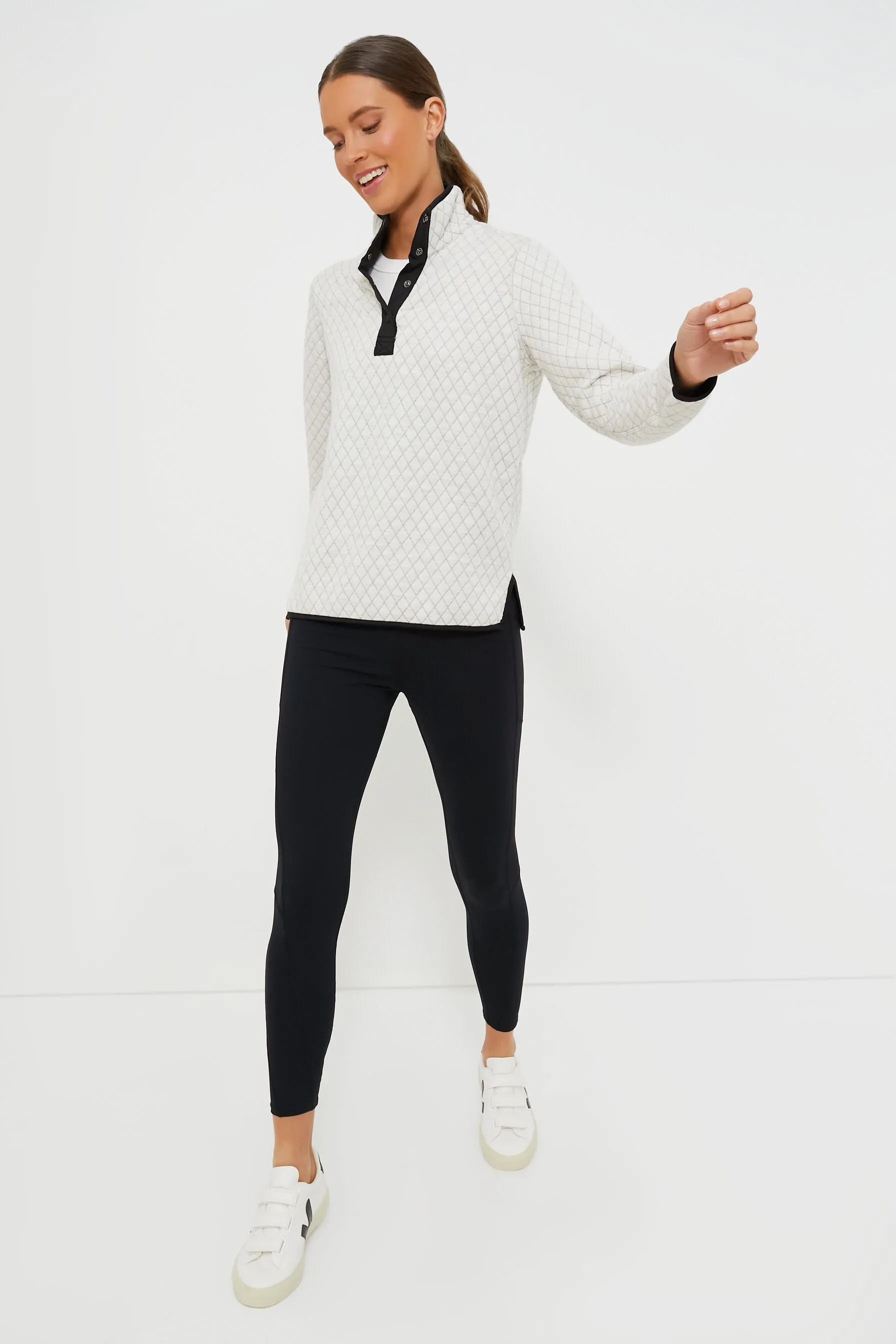 White and Black Corbet Reversible Pullover