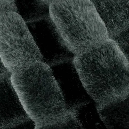 Winter Black Stripe Faux Fur Knit Fabric