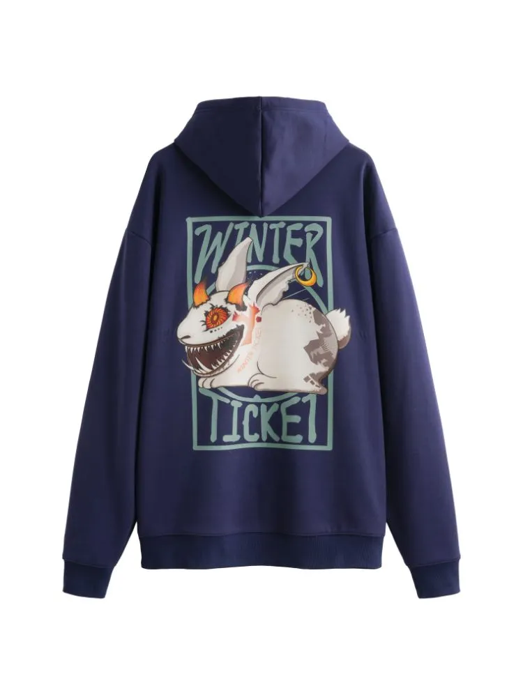 Winter Ticket Printed Fleece Ski Snowboard Hoodie - Unisex