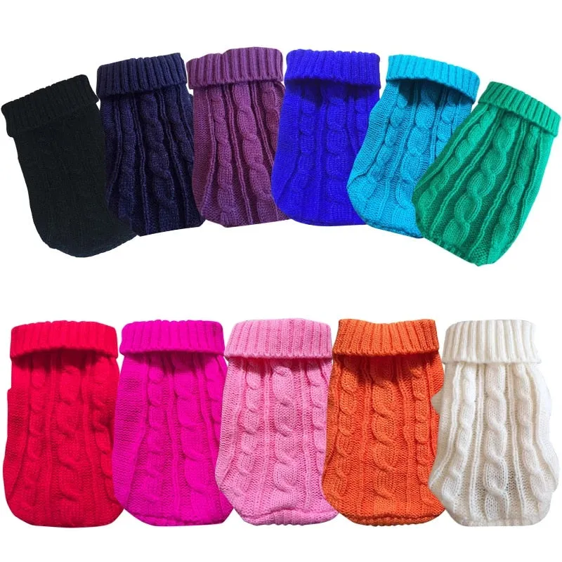 Winter Warm Dog Sweaters Pet Clothes for Small Dogs Soft Woolly Sweater