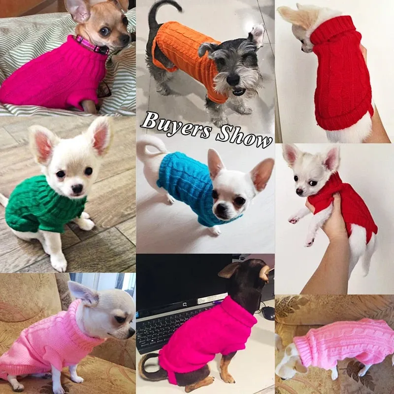 Winter Warm Dog Sweaters Pet Clothes for Small Dogs Soft Woolly Sweater