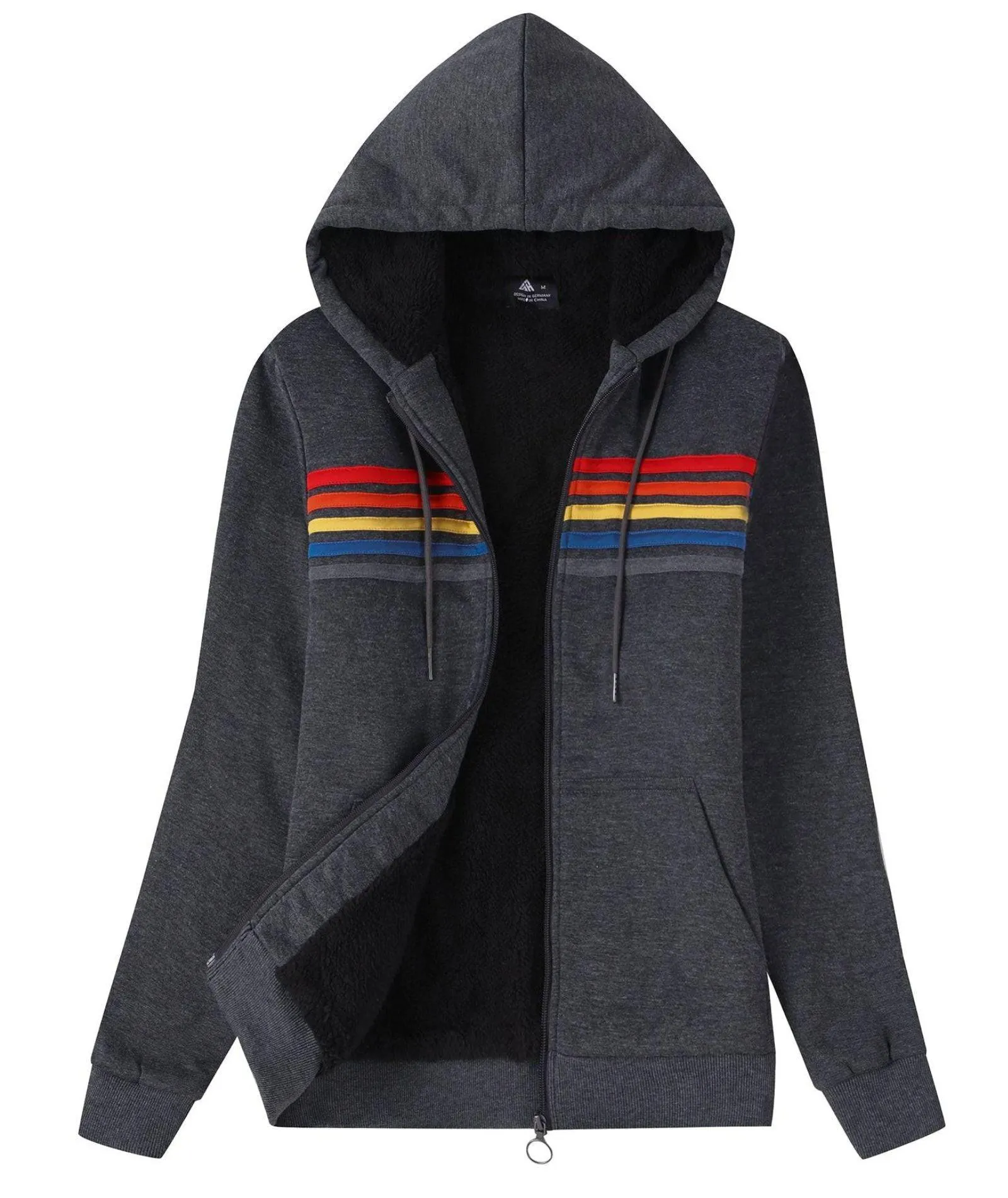 Women's Full Zipper Fleece Sherpa Lined Hoodie-ZPK005390