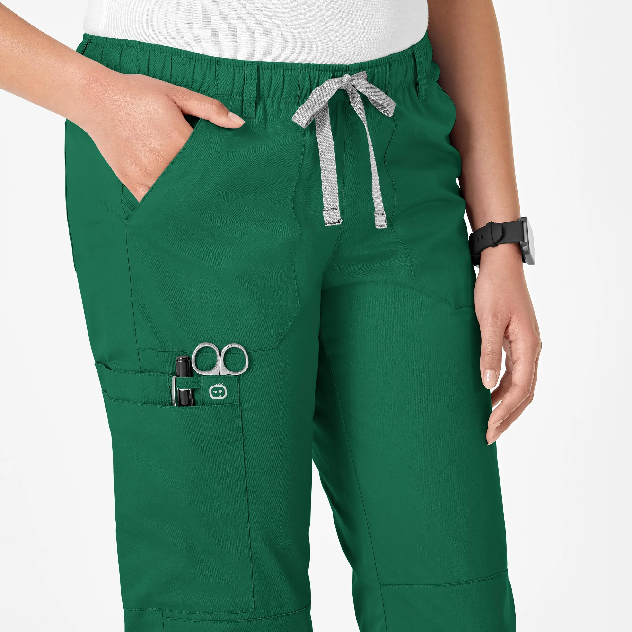 WonderWORK Women's Straight Leg Cargo Scrub Pant - Hunter