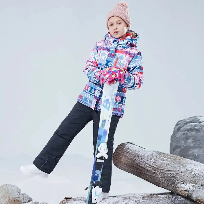 Young Kids Windproof Waterproof Ski Jacket & Pants Set