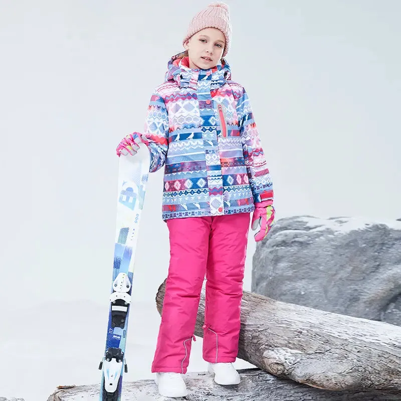 Young Kids Windproof Waterproof Ski Jacket & Pants Set