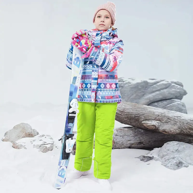 Young Kids Windproof Waterproof Ski Jacket & Pants Set