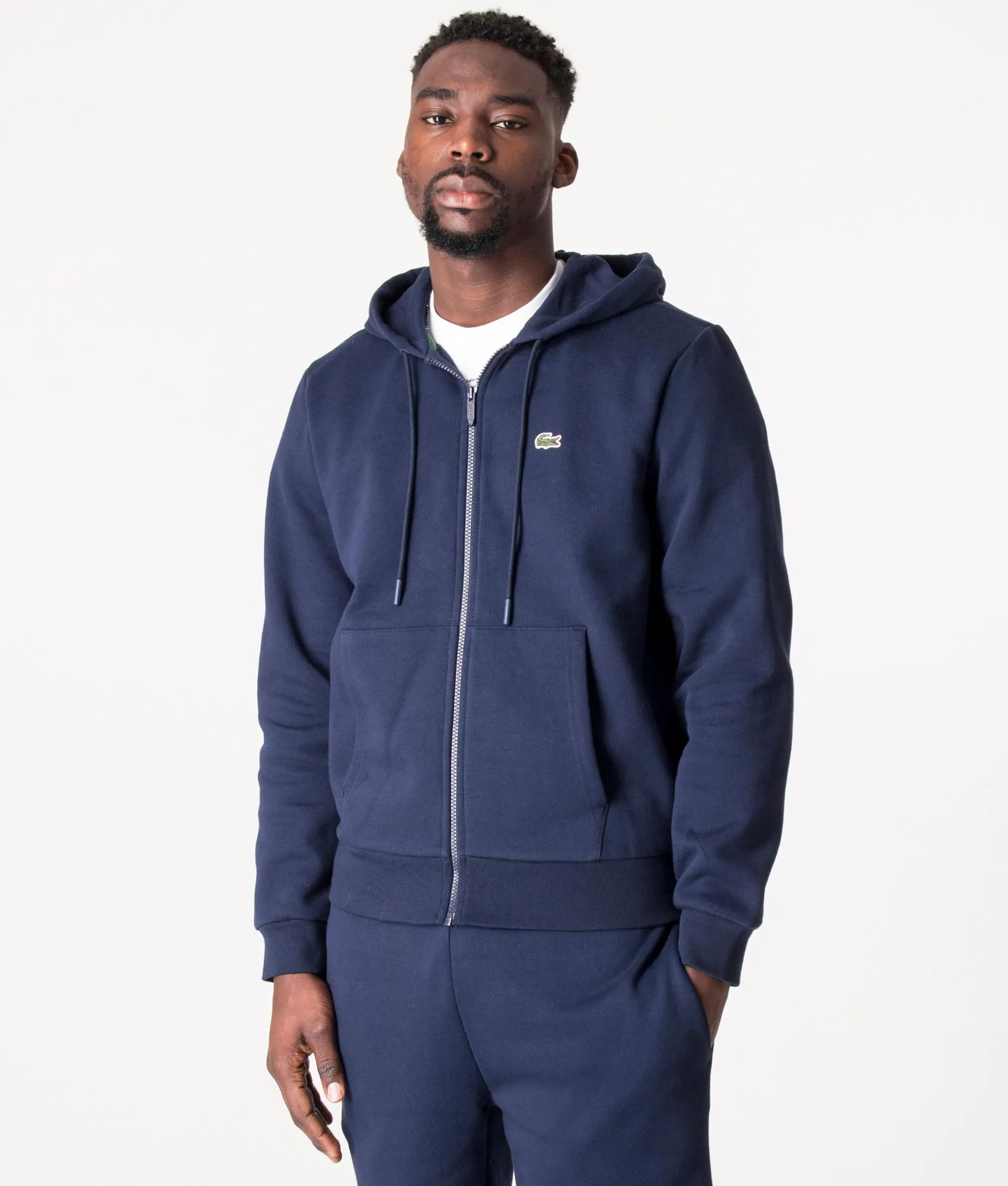 Zip Through Kangaroo Pocket Fleece Hoodie